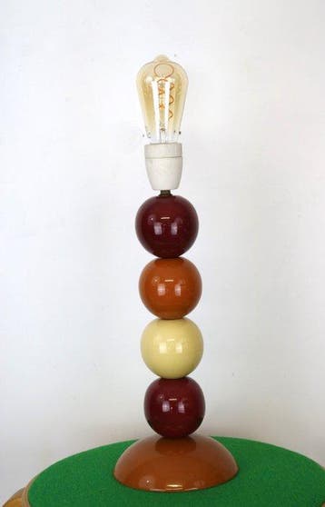 Lamp - vintage snooker bal tafellamp - Porselein