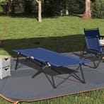 vidaXL Opvouwbaar Campingbed 2 pcs Blauw 206 x 76 x 74 cm, Caravans en Kamperen, Verzenden, Nieuw