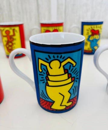Keith Haring - Mok (6) - Porselein - unieke, iconische