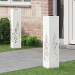 vidaXL Zonne LED Pad Licht 2 pcs Wit Koud Gewalst Staal, Verzenden, Nieuw