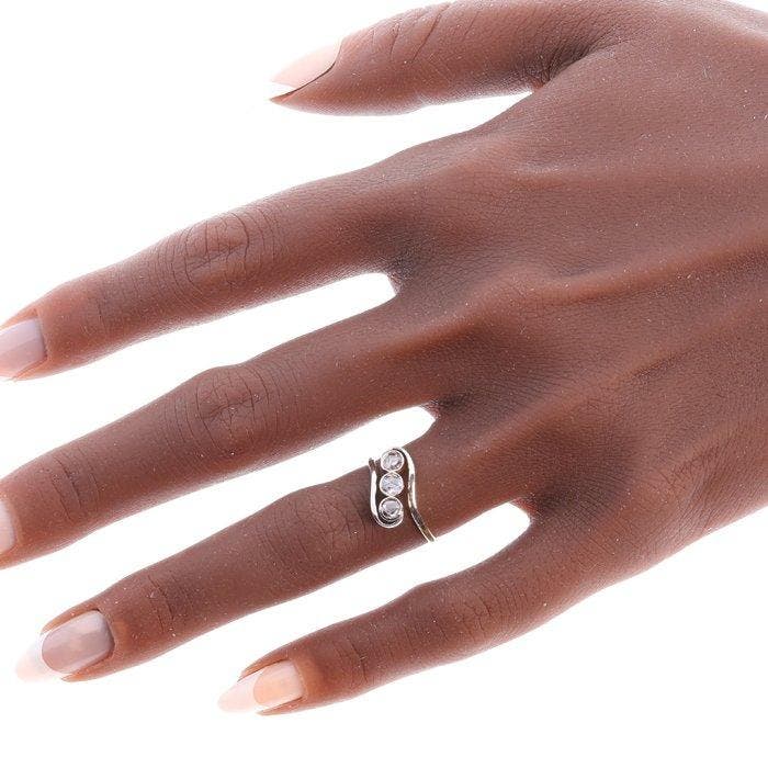 Zonder minimumprijs - Ring - 18 karaat Geel goud, Witgoud -, Handtassen en Accessoires, Ringen