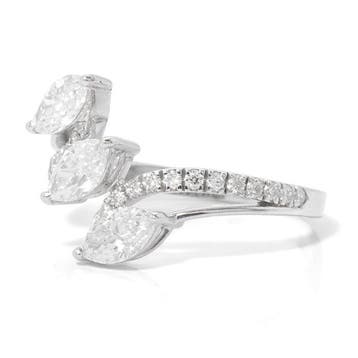 Ring - 14 karaat Witgoud - 1.12ct. tw. Diamant (Natuurlijk)