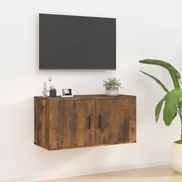 vidaXL Tv-wandmeubel 80x34,5x40 cm gerookt eikenkleurig, Huis en Inrichting, Kasten |Televisiemeubels, Verzenden, Nieuw