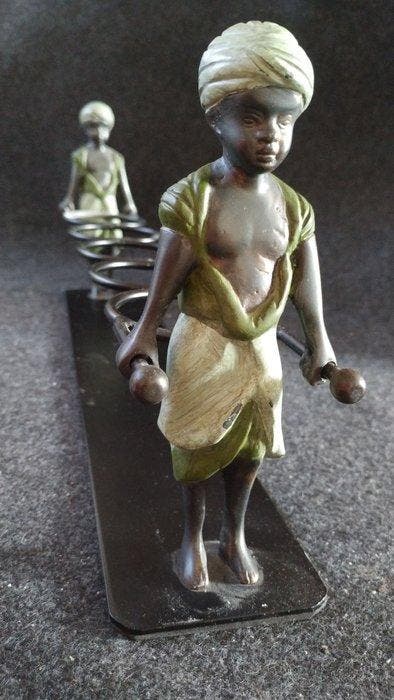 Blackamoor - Kandelaar - Brons - kaarsenhouder, Antiek en Kunst, Curiosa en Brocante