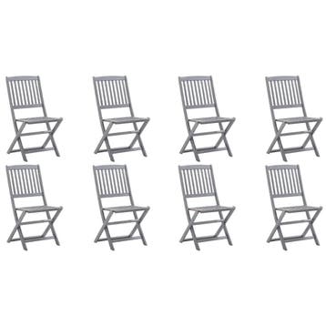 vidaXL Opklapbare stoelen, 8 stuks, van massief acaciahout, Verzenden, Nieuw