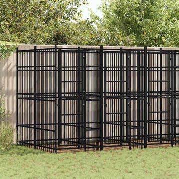 vidaXL Hondenkennel 9,22 m² staal, Dieren en Toebehoren, Verzenden, Nieuw