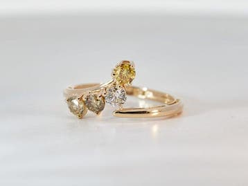 Zonder minimumprijs - Ring - 14 karaat Geel goud - 0.80ct., Nieuw