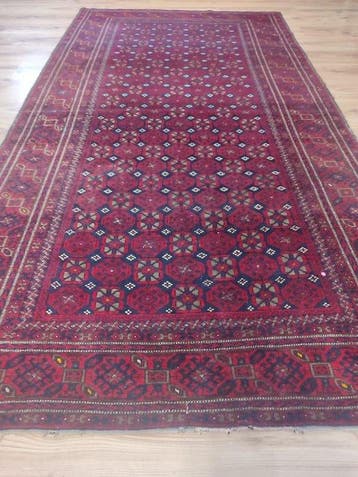 Afghan - Vloerkleed - 2.55 m - 1.33 m - Vintage Yamood oud, Nieuw