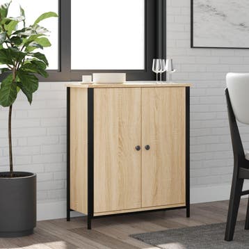 vidaXL Dressoir 70x30x80 cm bewerkt hout sonoma eikenkleurig, Verzenden