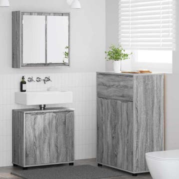 vidaXL Badkamermeubel Set 3 st Grijs Sonoma 72,5 x 36,5 x, Verzenden, Nieuw