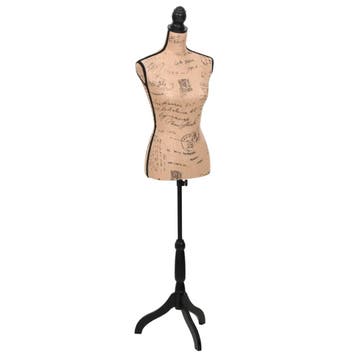 vidaXL Etalagepop torso vrouw jute bruinzwart, Verzenden