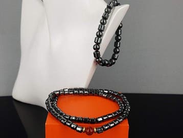 Terahertz & carneoolsteen / Armbandlengte 16 cm / Gratis