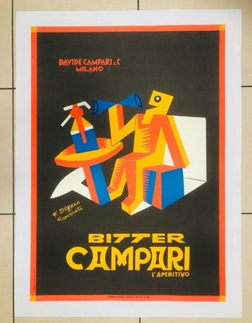 Fortunato Depero - Bitter Campari (linen backed on canvas) -