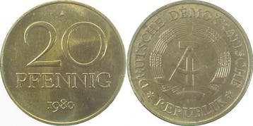 20pfennig Ddr 1980a, Verzenden, België