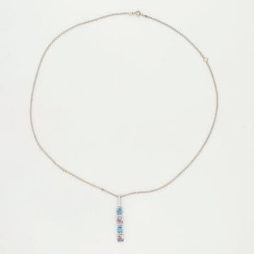 Collier avec pendentif - 18 carats Or blanc Améthyste -