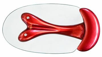Table basse - Verre, Résine - Tomin rouge