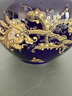 Jardinière - Faïence - Cache-pot fond bleu