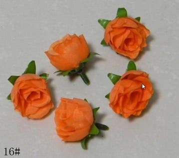 Zijden Roosjes Oranje 3 cm 20 stuks, Nieuw