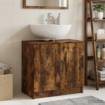 vidaXL Wastafel kabinet voor de badkamer UTRECHT Gerookt, Verzenden, Nieuw