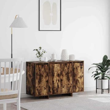 vidaXL Dressoir Rook Eiken 120 x 41 x 75 cm Bewerkt hout, Verzenden, Nieuw