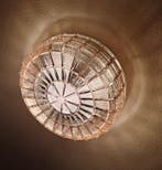 Plafonnier - Plafonnier en verre pressé couleur ambre,