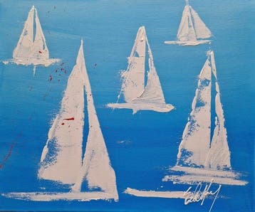 Henry Escobar - les voiles, Antiek en Kunst