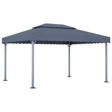vidaXL Prieel 400x300 cm aluminium antraciet, Tuin en Terras, Verzenden, Nieuw