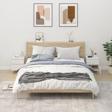 vidaXL Nachtkastjes 2 st 40x35x50 cm wit, Verzenden