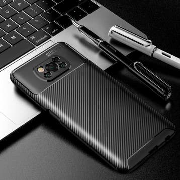 Xiaomi Poco M3 Hoesje - Carbon Fiber Textuur Shockproof Case, Verzenden