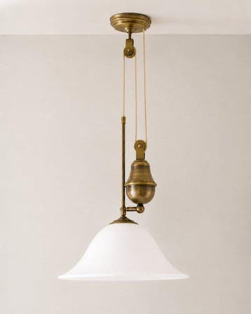 Plafondlamp - Opaline glas - vintage hanglamp