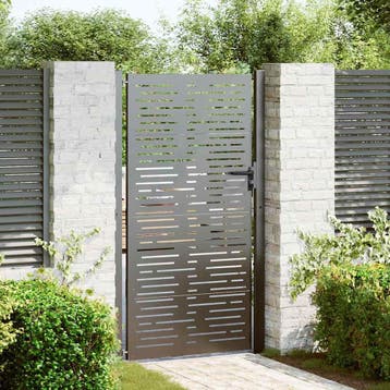 vidaXL Tuinpoort met slot Zwart 110 x 205 cm Gepoedercoat, Verzenden, Nieuw