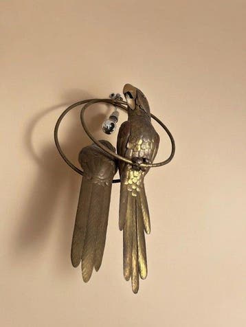sculptuur, Sergio Bustamante Mixed Metal Parrot Sculpture -