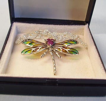 Zonder minimumprijs - Hanger Zilver - 0.60ct. tw. Robijn -