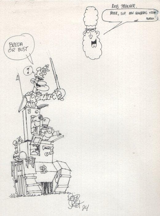 Peter de Smet - 1 Original drawing - De Generaal - Humor -, Livres, BD