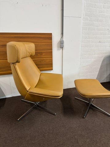 Walter Knoll - Fauteuil - Leder, Staal, Antiek en Kunst, Antiek | Meubels | Stoelen en Sofa's