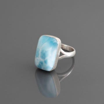 Hoogwaardige larimar op massief zilver 925. Handgemaakte
