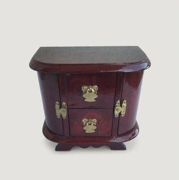 Boîte à bijoux en bois laqué & laiton - Boîte à bijoux -