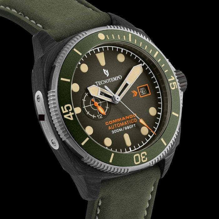 Tecnotempo - Commando Forged Carbon & Titanium - Automatic, Handtassen en Accessoires, Horloges | Heren