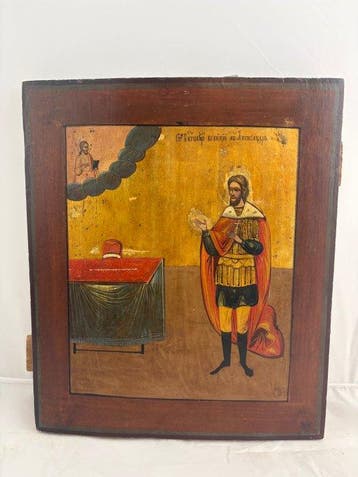 Icoon - Sint Alexander Nevsky - Hout