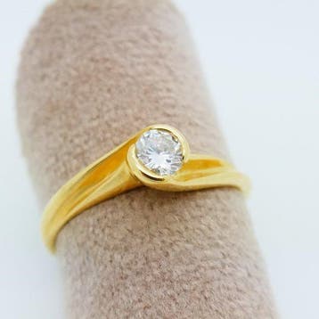 Ring - 18 karaat Geel goud - 0.25ct. tw. Diamant, Nieuw