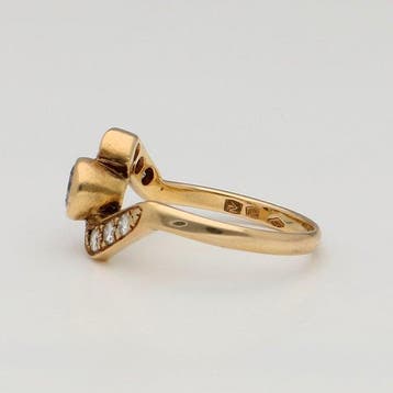 Ring - 14 karaat Geel goud Diamant (Natuurlijk)