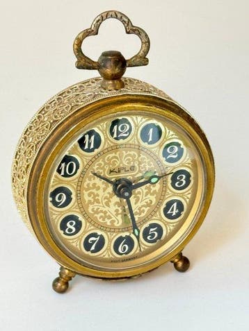 Wekker - mécanique vintage KIPLE – Style baroque – Laiton et