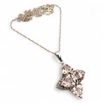 Zonder minimumprijs - Halsketting Zilver - Morganite, Handtassen en Accessoires, Kettingen, Nieuw