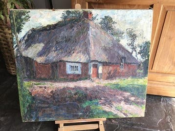 George de Sloovere(1873-1970) - Boerderij in de Kempen., Antiek en Kunst, Kunst | Schilderijen | Klassiek