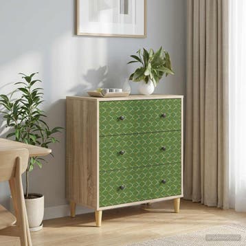 vidaXL Ladekast GELEEN Smaragd geometrische print 66 x 36,5, Verzenden, Nieuw