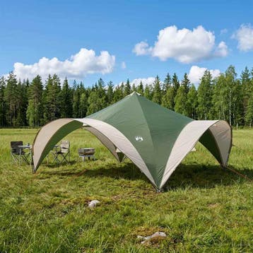 vidaXL Partytent met dak Groen 400 x 400 x 320 cm Polyester, Verzenden, Nieuw