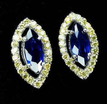 Sans prix de réserve - Boucles doreilles Argent - 2.50ct.