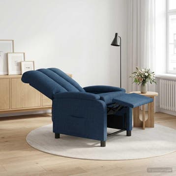 vidaXL Recliner Blauw Stof, Huis en Inrichting, Fauteuils, Verzenden, Nieuw