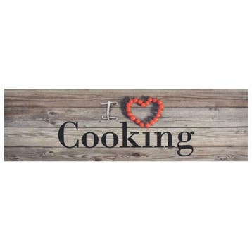 vidaXL Keukenmat wasbaar cooking-print 45x150 cm fluweel, Verzenden, Nieuw