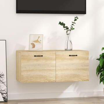 vidaXL Wandkast 80x36,5x35 cm bewerkt hout sonoma, Huis en Inrichting, Kasten | Wandmeubels, Verzenden, Nieuw